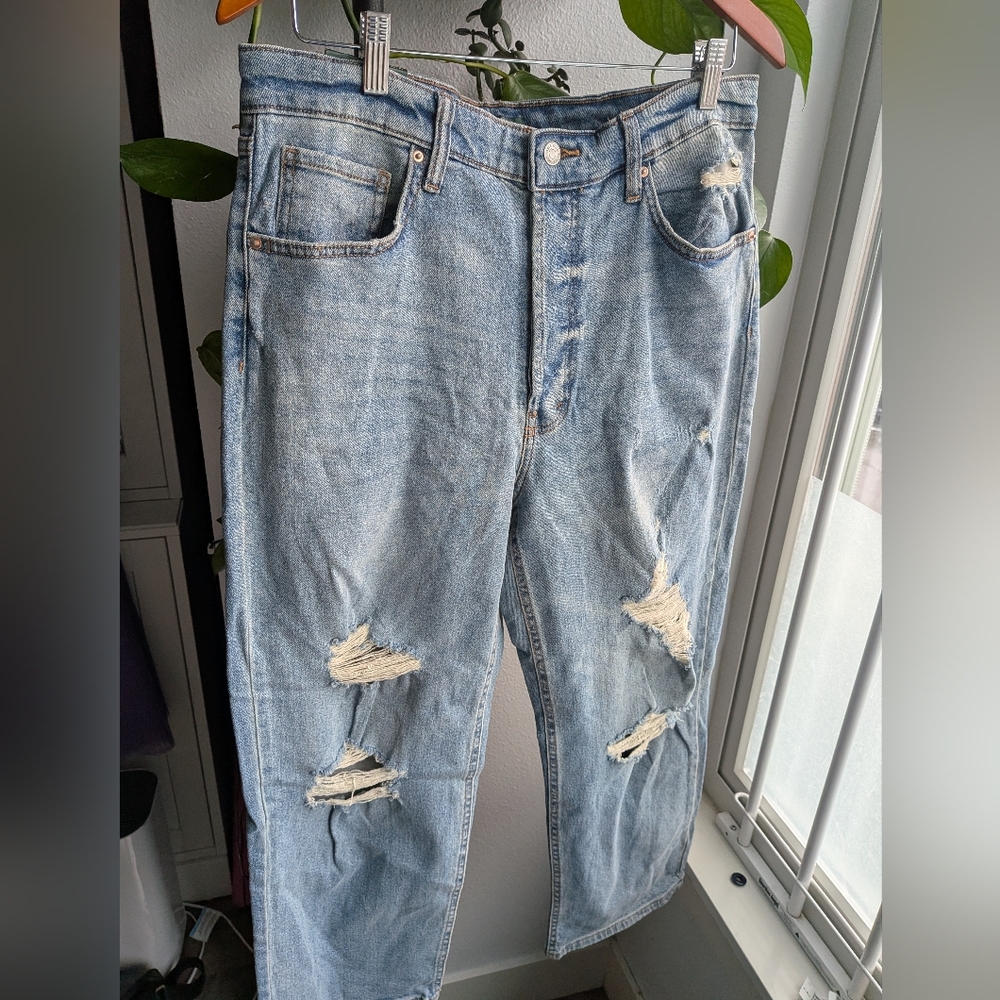 Wild Fable Highest Rise Straight Leg Distressed Jeans - Size 14 / 32 Waist